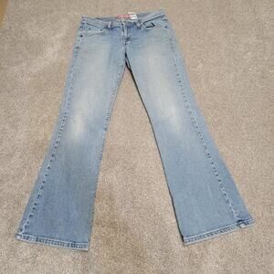 Y2K 2000s Indie Grunge Levis 518 Super Low Bootcut Jeans Sz 9s Light Wash Denim